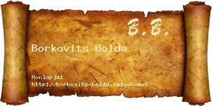 Borkovits Bolda névjegykártya